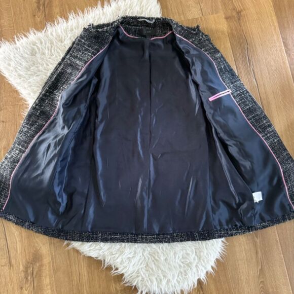 J. Crew Tweed Wool Blend Zip Front Swing Jacket - Raven Black | Size 6 - Picture 7 of 9